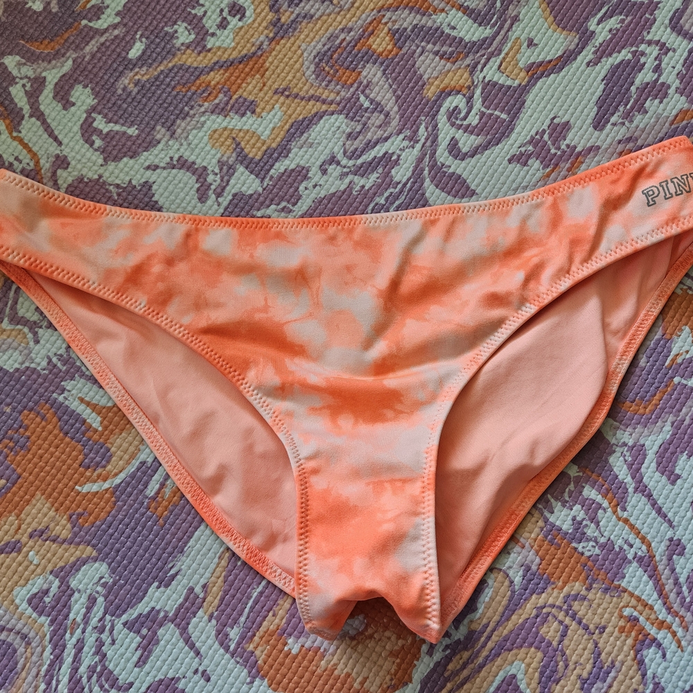 PINK Victoria's Secret Orange Tie-Dye Bikini Bottom